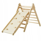 Trójkąt Wspinaczkowy Montessori 2w1 Tiny Land - Drewniana Drabinka NOWA