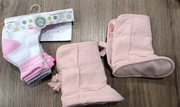 4 pary skarpetek Little me dla dziewczynki 12-18m ze stoperami gratis