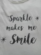 Bluzka T-shirt damski r. M krótki rękaw biały koszulka z napisem bawełna