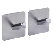 Wieszak uchwyt Zestaw 2 wieszaków samoprzylepnych stal nierdzewna srebrny