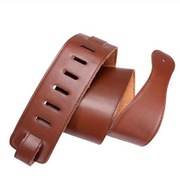 Pasek gitarowy na bas ze skóry licowej brązowy 110-130