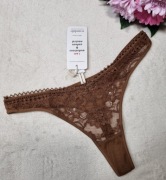 Scandale eco lingerie, koronkowe majtki, stringi, brązowe rozmiar M NOWE