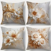 Zestaw 4-rech poszewek z motywem kwiatowym