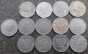 monety 20 groszowe zestaw 12 szt