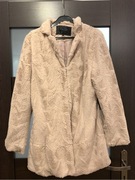 Płaszczyk futerko pudrowy róż pistachio S