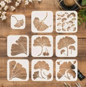 Szablony malarskie liście miłorzębu – zestaw 9 szt. Nr K12