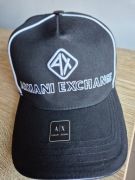 Armani Exchange A|X nowa czapka z daszkiem czarna logo męska