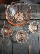 Miska salaterki szkło rozalinowe PRL