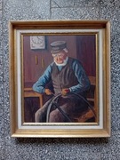  STARY OBRAZ OLEJNY NA PŁÓTNIE sygnowany