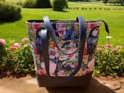 Torebka damska shoperka, duża,  4 kieszenie