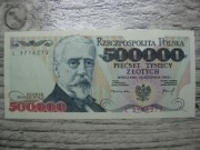 BANKNOT RP 500000 ZŁOTYCH 1993 ROK SERIA L SIENKIEWICZ UNC