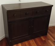 Solidna Komoda Drewniana Ciemny Brąz 