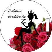 Pan Opłatek na tort - KOBIETA ODLOTOWA KWIATY DWUDZIESTKA