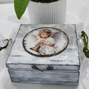 Szkatułka pudełko skrzynka kufer  rękodzieło  Anioł prezent  gwiazdka