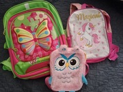Plecak motyl, plecaczek jednorożec, torebka sowa