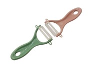 Zestaw dwóch nożyków do obierania warzyw (zielony i różowy)