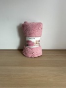 Koc dekoracyjny Smukee 150x200 różowy wstążeczki