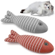 2x Zabawka Interaktywna z kocimiętką dla Kotów, Pluszowe Ryby 