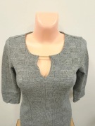 Szara sukienka w kratke z rękawem 3/4, Esmara, elegancka