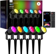 Reflektory ogrodowe APPECK 6x WiFi RGBW Smart Alexa LED IP65 czarne