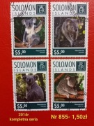 Znaczki fauna:855: zwierzęta, ssaki- Wyspy Salomona 2014r 