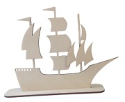 Statek, drewniany, lato, do zdobienia, baza 14/17 cm,na warsztaty 