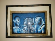 Unikatowy papirus egipski ręcznie malowany duży format 