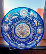 Piękna, duża, patera, kryształowa.