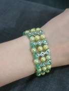 Bransoletka ozdobna na gumce zielona 