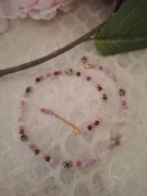 Naszyjnik handmade z naturalnych kamieni hematyt jaspis dalmatyński agat