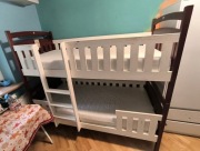 Łóżko piętrowe biało-brązowe 80x180 bez materacy