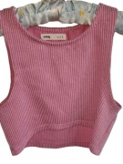 Markowy krótki top w prążki Sinsay r S druga bluzka gratis