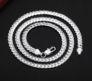 Srebrny Naszyjnik splot żmijka 60 cm - stal chirurgiczna - NOWY