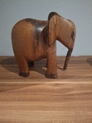 Figurka słoń z drewna