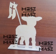 Baranek wielkanocny 17cm z chorągiewką sklejka #MiszMówiszMasz