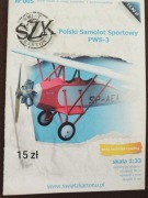 Model kartonowy Polski samolot sportowy PWS-3