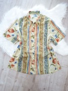 koszula, rozm. 2XL/3XL, kolorowa, pastelowa, kwiaty, vintage, krótki rękaw