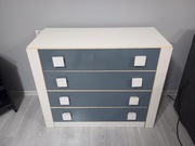 Komoda szafka z szufladami biało-szara