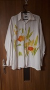 Biała koszula z kwiatami ala Kenzo xl