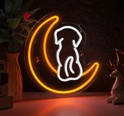 NEON PIESEK NA KSIĘŻYCU PIES LAMPKA LED USB NA PREZENT 