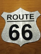 [unikat]Naszywka srebrna-świecąca-Route 66(USA-Ameryka)Kobieta.Moda.