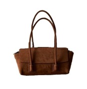 Torba nowa zamsz czekoladowa jamnik teckel bag torebka bagietka na ramię