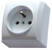 Gniazdo pojedyncze z uziemieniem białe GN-1BZ/00 OSPEL BIS