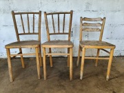 Krzesła drewniane PRL retro vintage – 3 sztuki do renowacji
