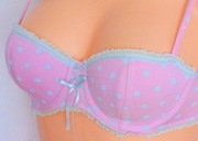 SECRET POSSESSIONS biustonosz bardotka różowa w groszki 80B