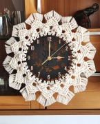 Zegar ścienny ozdobny, makrama