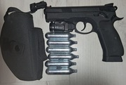 Pistolet ASG CZ SP-01 + Kapsułki CO2 + Kabura + Latarka 