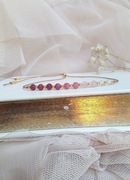 RUBIN KWARC RÓŻOWY KRYSZTAŁ GÓRSKI BRANSOLETKA MINERALNA KAMIENIE 