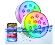 Lampy LED podwodne RGB IP68 ładowalne z pilotem 2 szt.