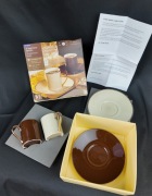 Filiżanki espresso Tchibo 2 szt ze spodkami porcelana zestaw 